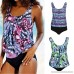 Homeparty Plus Size Printed Tankini Bikini Women Swimwear Swimsuit Bathing Suit Blue B07MMH5QK1
